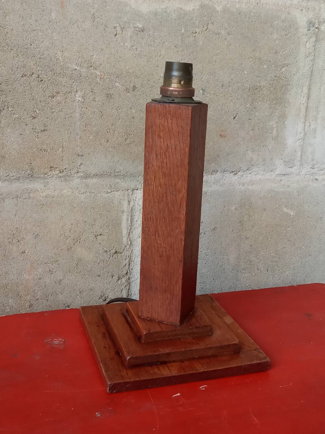 Pied de lampe en chêne années 50