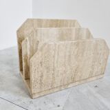 Vintage travertine magazine holder, 1970s