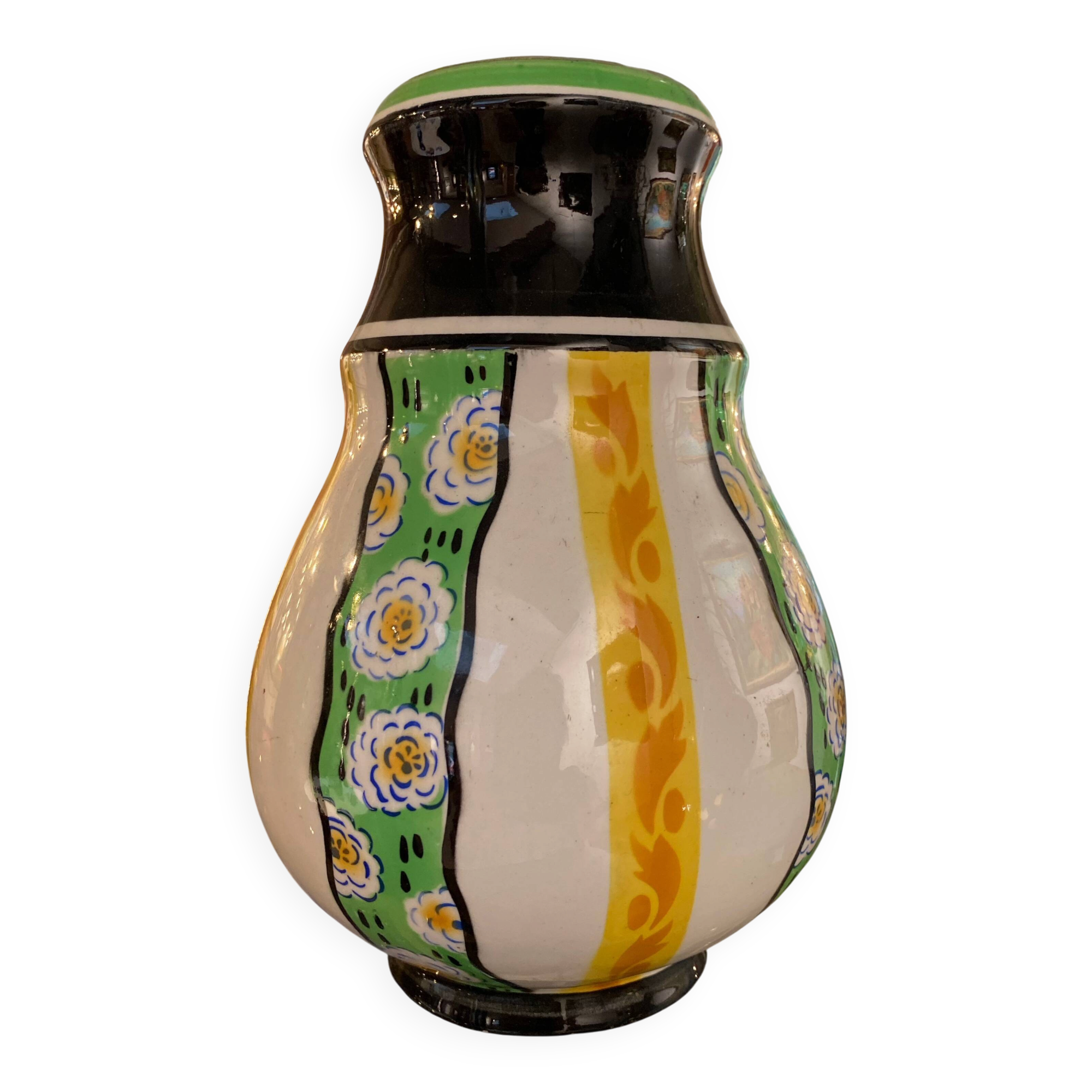 Art Deco vase in glazed earthenware