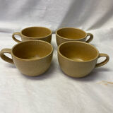 4 tasses à déjeuner en grès vintage