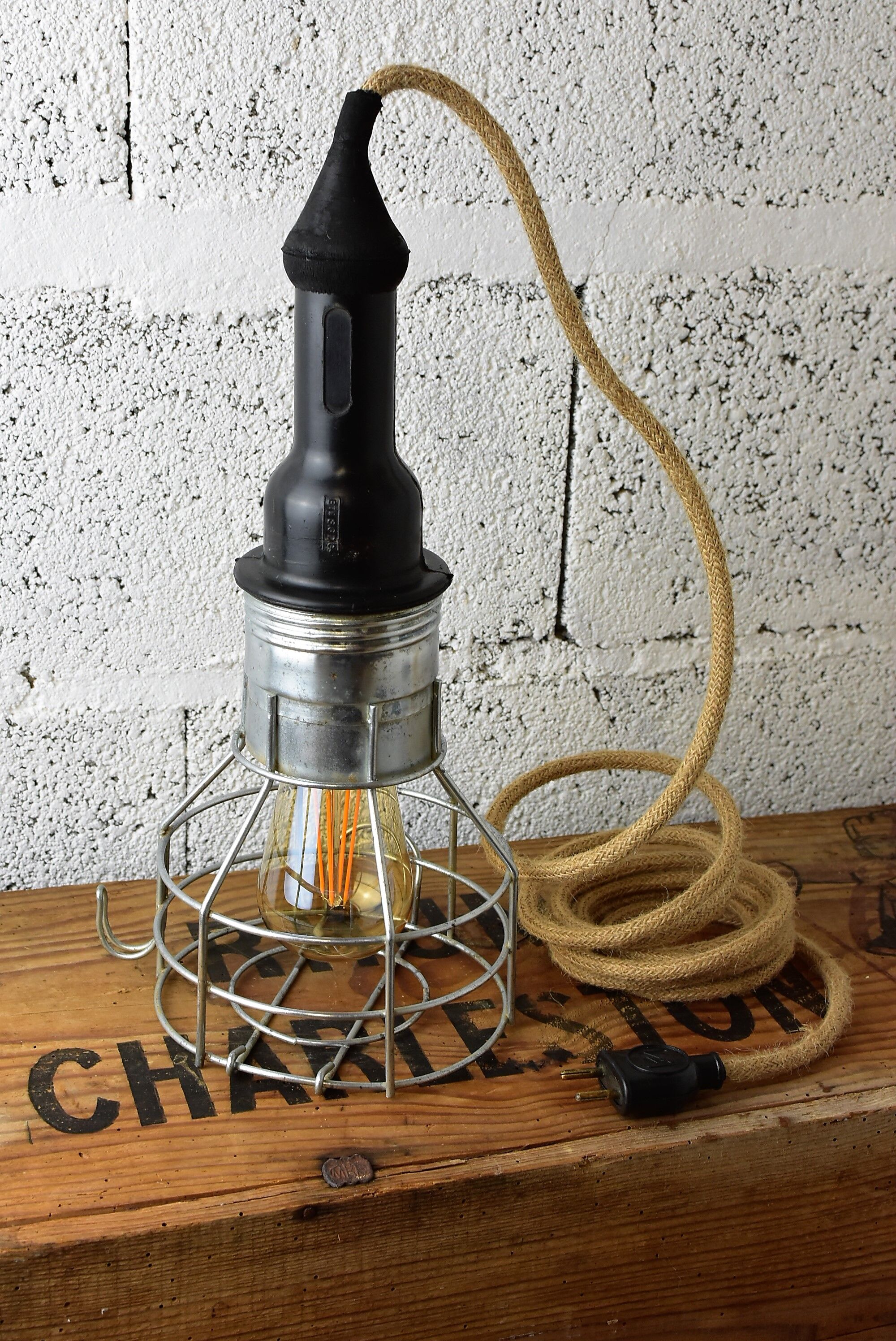 Walking lamp for industrial decoration.