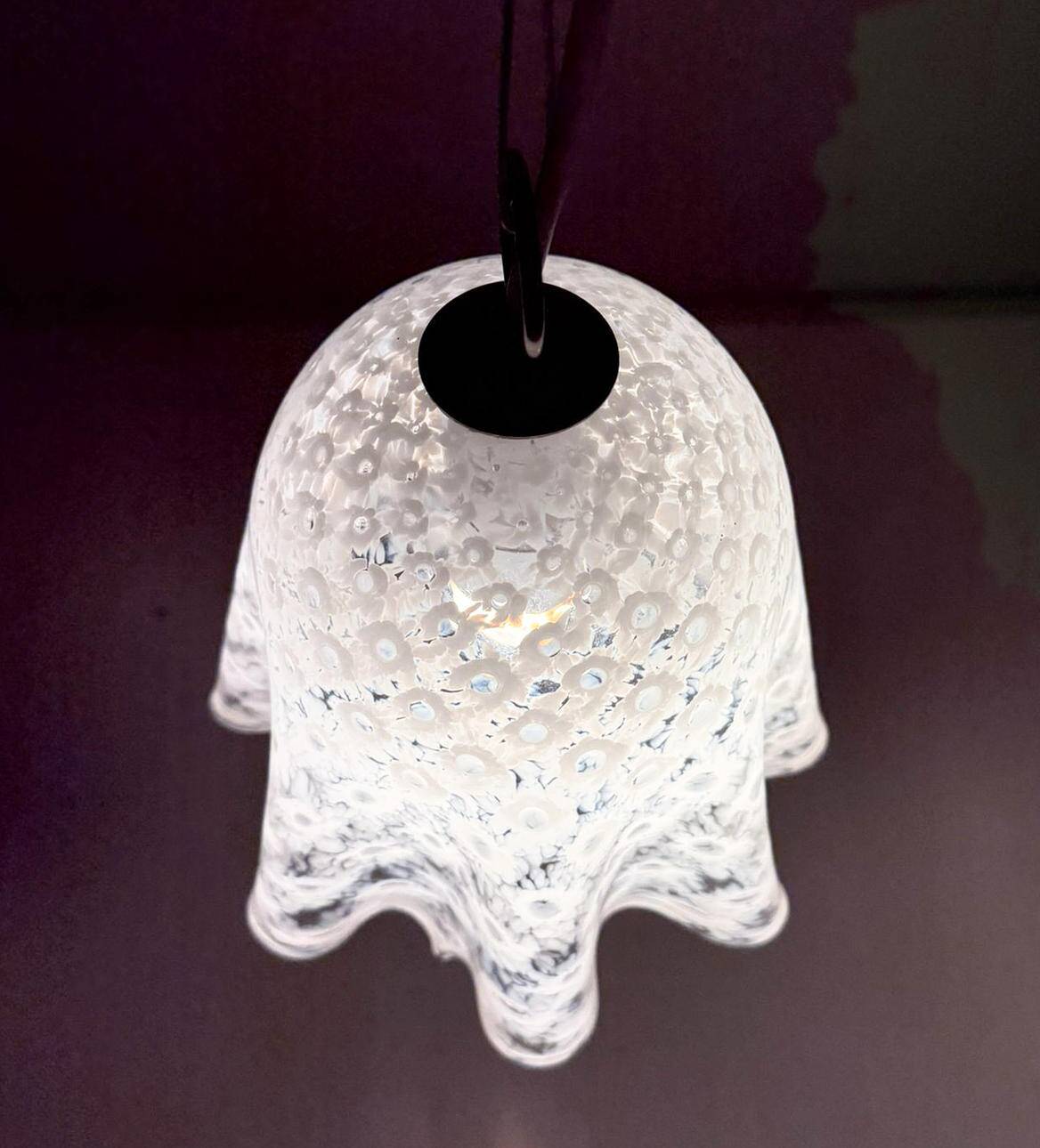 Paolo Venini. Mid-century ceiling lamp 'Fazzoletto', Murano glass, La Murrina, Italy, 1970s.