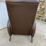 Vintage 50 faux leather reclining lounge chair with footrest