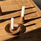 Circular teak monoxyle candle holder D12 H3
