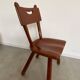 Set of 4 Imperial Loyalist brutalist wooden chairs, vintage 60s design