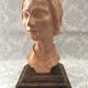 Bust in raw earth of atelier bust face of woman signed j.c.g.