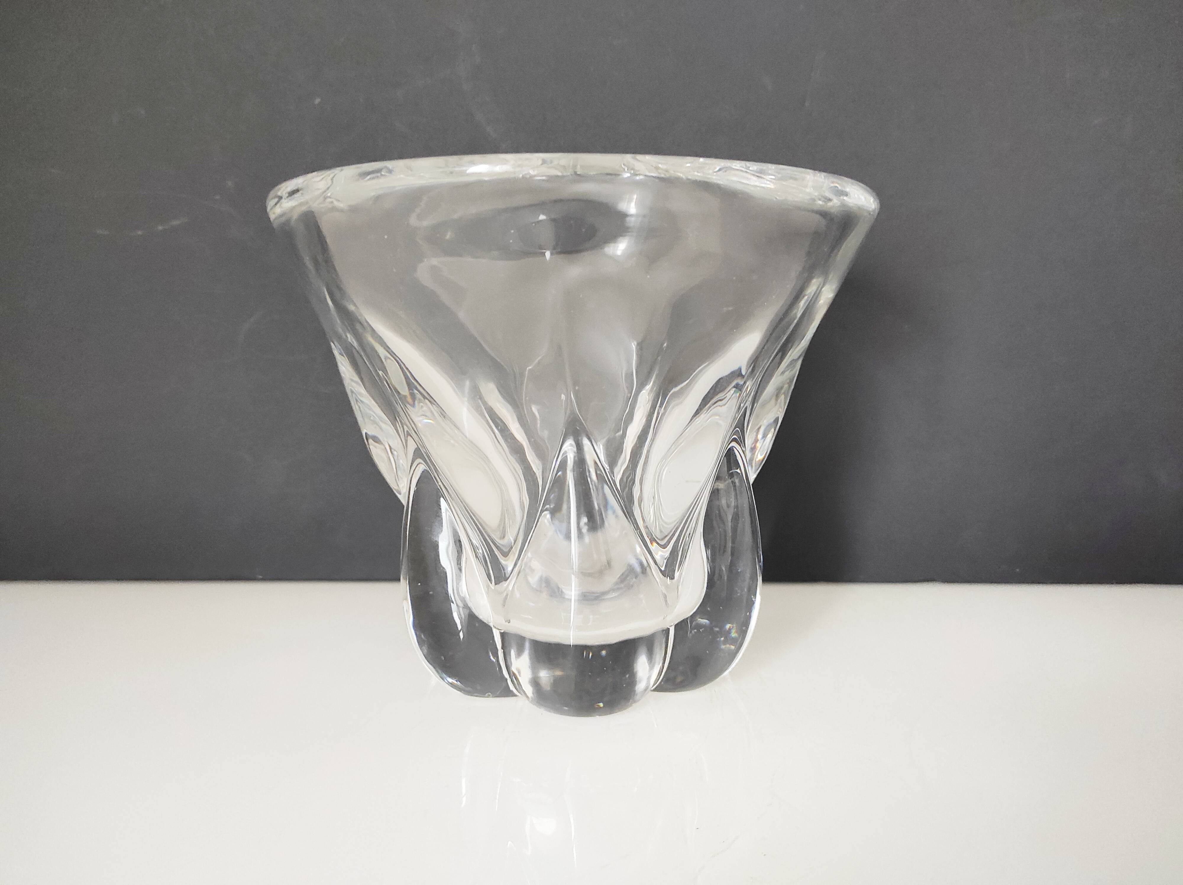 Val Saint Lambert crystal vase, signed