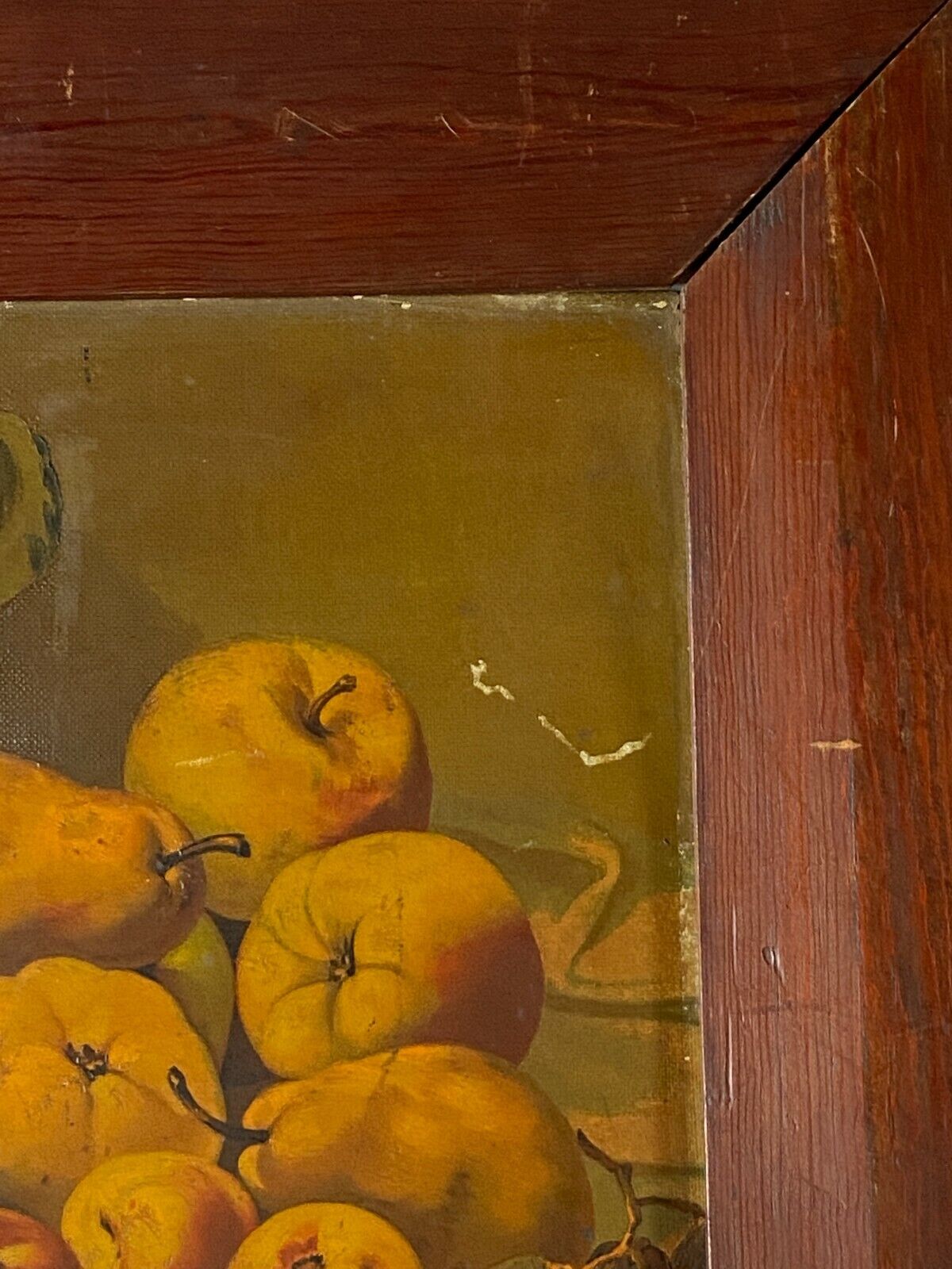 Oil on panel e croizet still life with apples grapes late nineteenth century