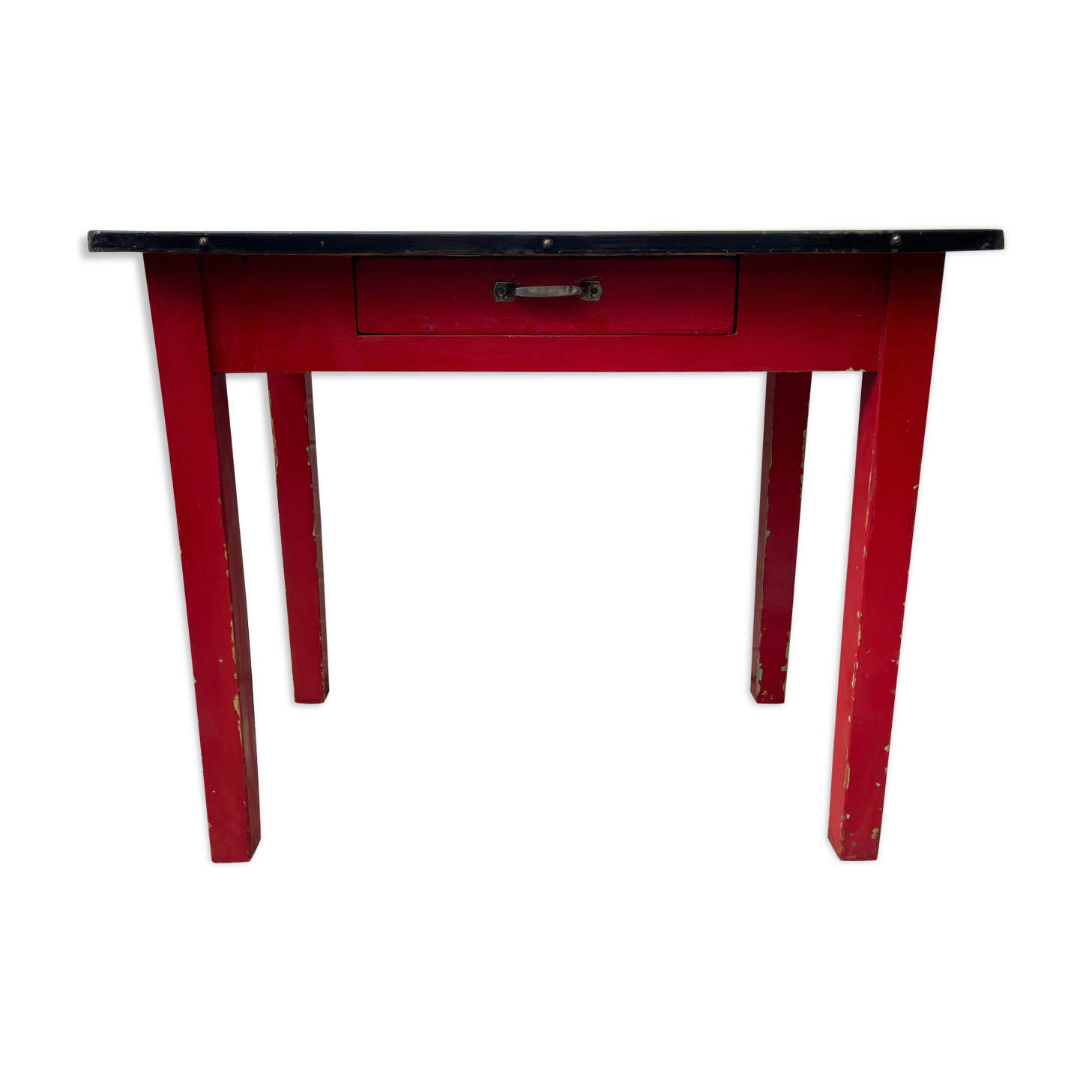 Vintage Kitchen Table with Enamel Top