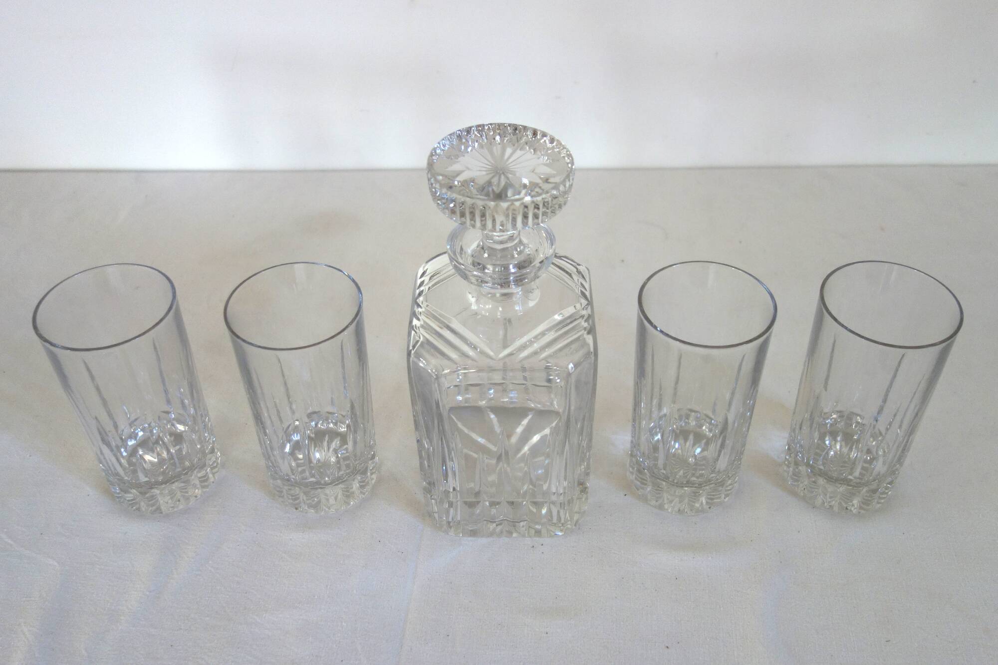 Service à whisky long drink RCR cristal ciselé vintage