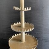 Large handmade sheet metal tiered display stand, 19th century