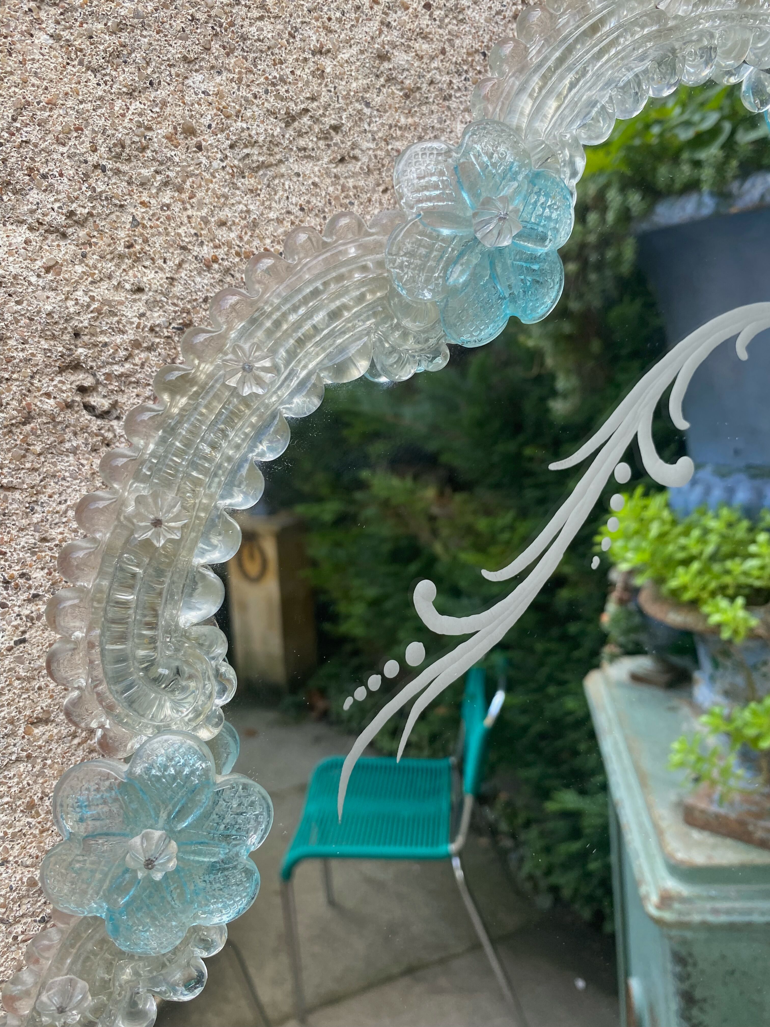 Venetian mirror Murano 1950 53x58cm