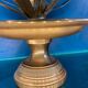 Decorative bowl, dish and leaves in brass.