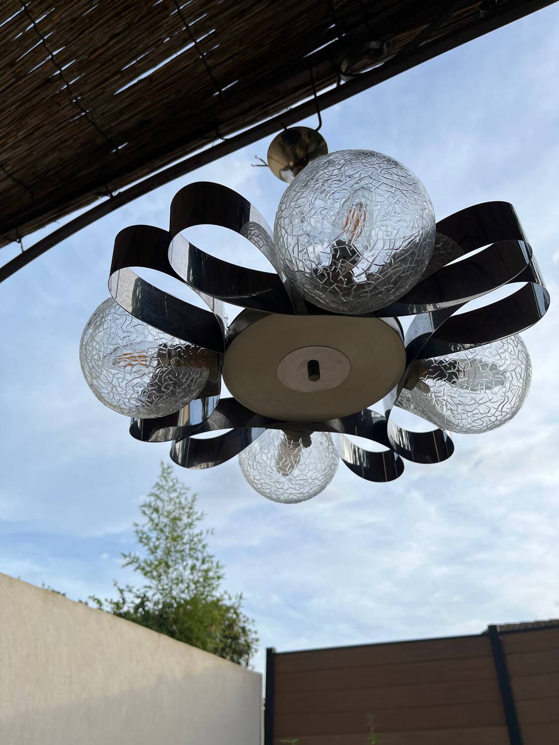 Chrome chandelier Space age 70s