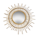 Round rattan mirror 1970