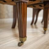 Antique Mahogany Chairs in White Upholstery, 1880, Set of 4