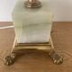 Large Art Deco column lamp metal Onyx frost glass