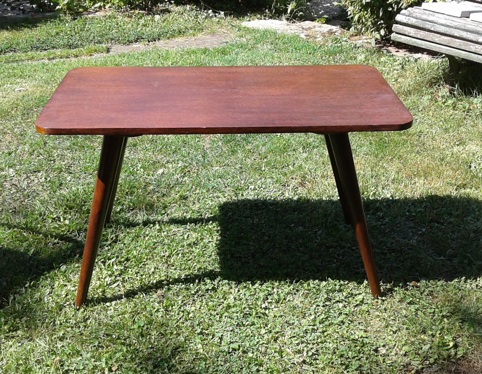 Coffee table 60s wooden feet compass