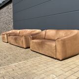 De Sede Ds47 3zit, 2zit, 1zit Buffel leder 5mm NECK Cognac