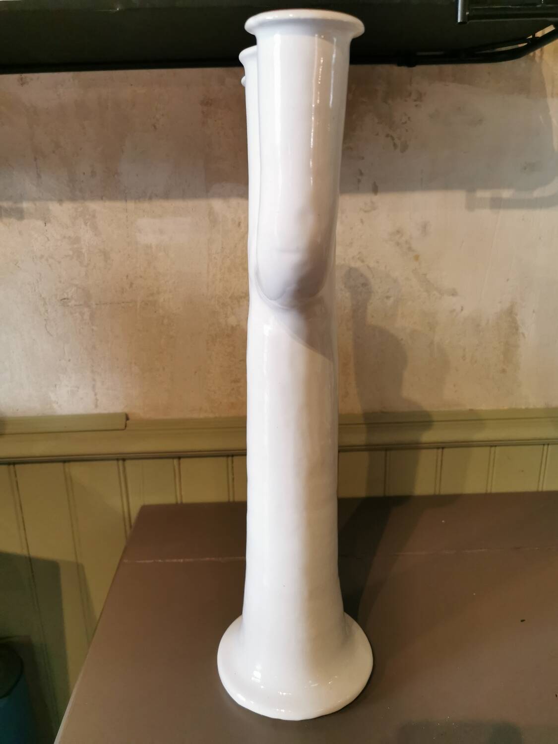 Large white ceramic candlestick Morocco