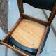 Set of 6 Scandinavian Skaï and teak wood chairs