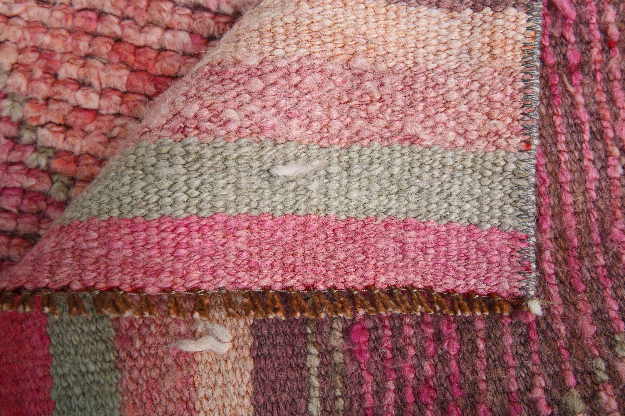 Super Soft Pink & Red Vintage Runner Rug, 95x302Cm