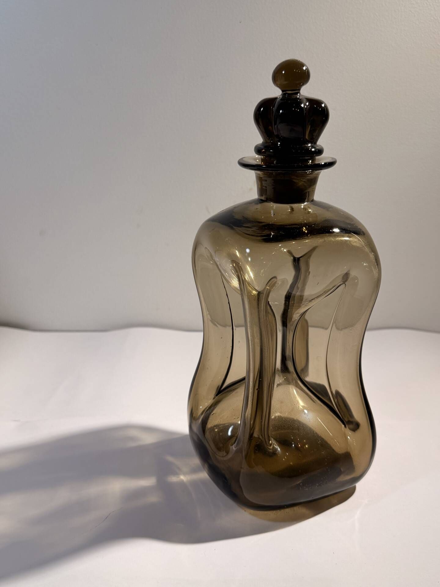 Kluk Kluk Mid-Century Glass Carafe by Jacob E. Bang for Holmegaard