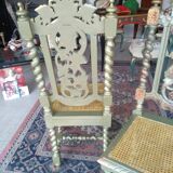 Set of 2 Henri II style fluted chairs, renovated