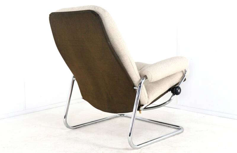 Ekornes Stressless 1970s armchair - very rare early model - new upholstered