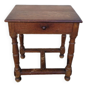 Table d'appoint console de ferme rustique en chêne massif ancienne 1900s