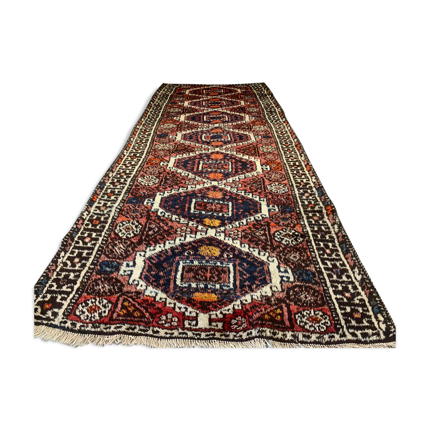 Vintage Tribal Luri Long runner 280x110 cm veg dye wool rug tribal cm handmade