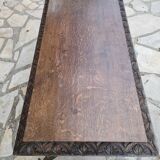 Brutalist coffee table in sculpted oak