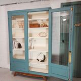 Blue vintage bookcase