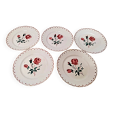 Set of 5 Vintage Badonviller Deep Plates
