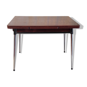 Table à manger en formica imitation palissandre années 60