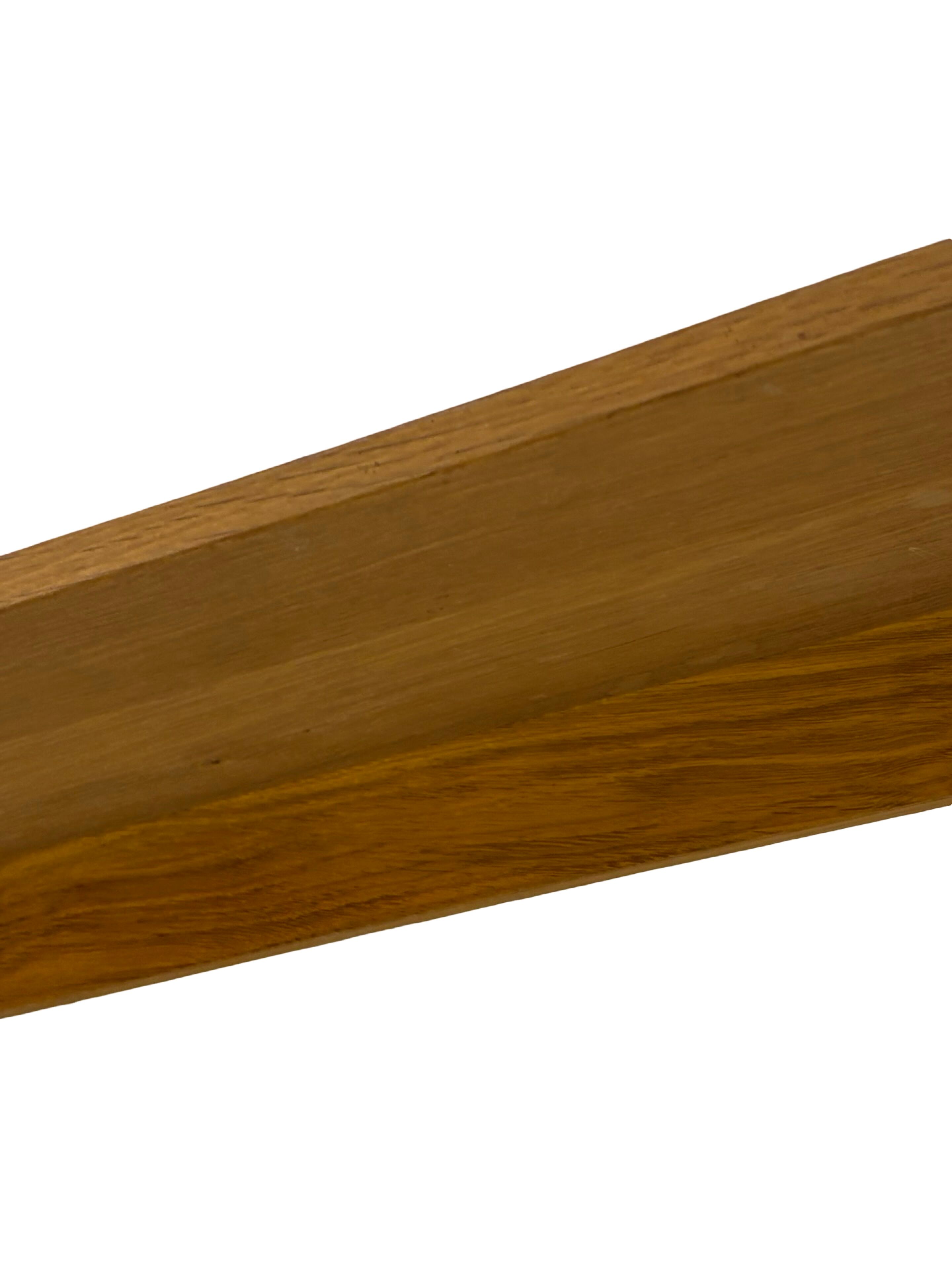 Vintage oak wall rack book shelf wood minimalist 80's design.