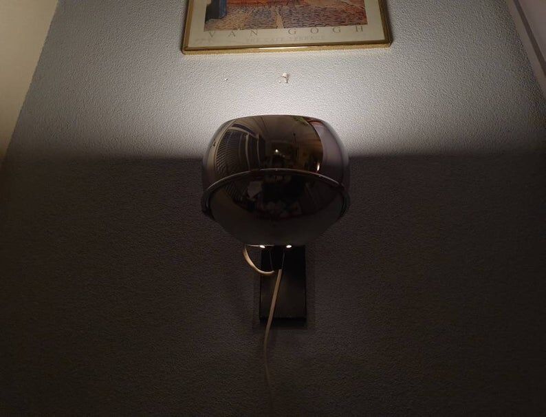 Vintage chrome wall applique 1970