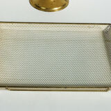 White and gold top in perforated sheet metal & brass 1950s-60s