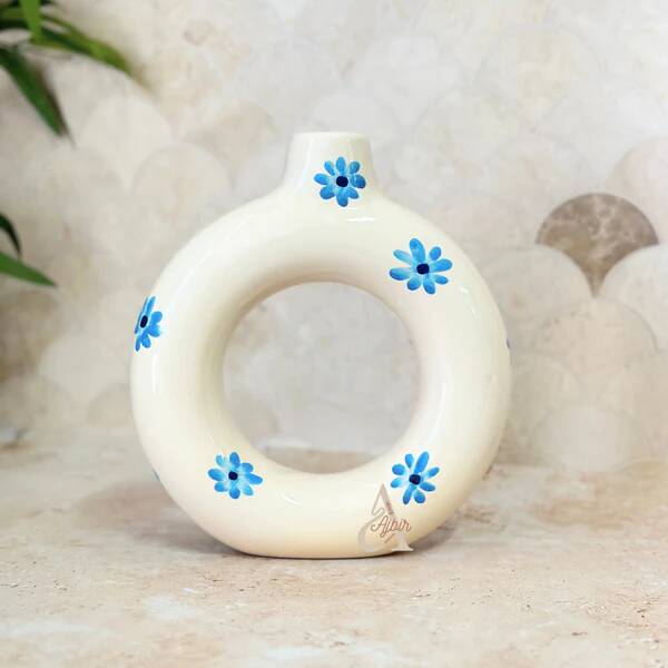 Artisanal vase Tafoukt floral