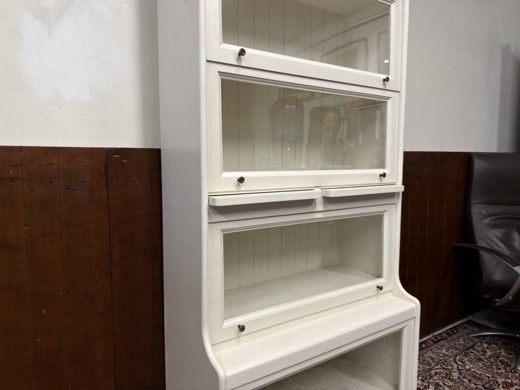 Classic English White Globe Wernicke Bookcase