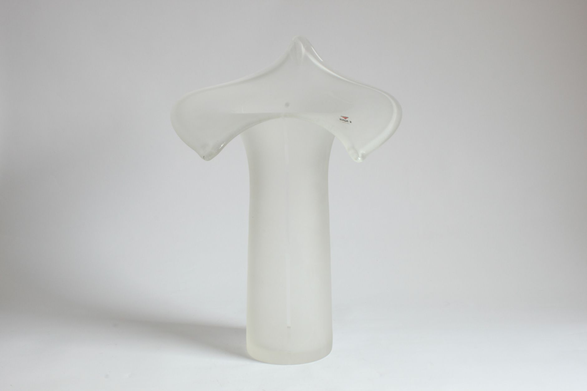 Orchid vase in milky Murano glass by Base2, Italy 1970