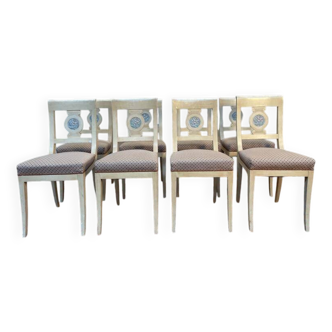 Suite de 8 chaises style Louis XVI - Directoire