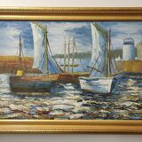 Oil on canvas marine