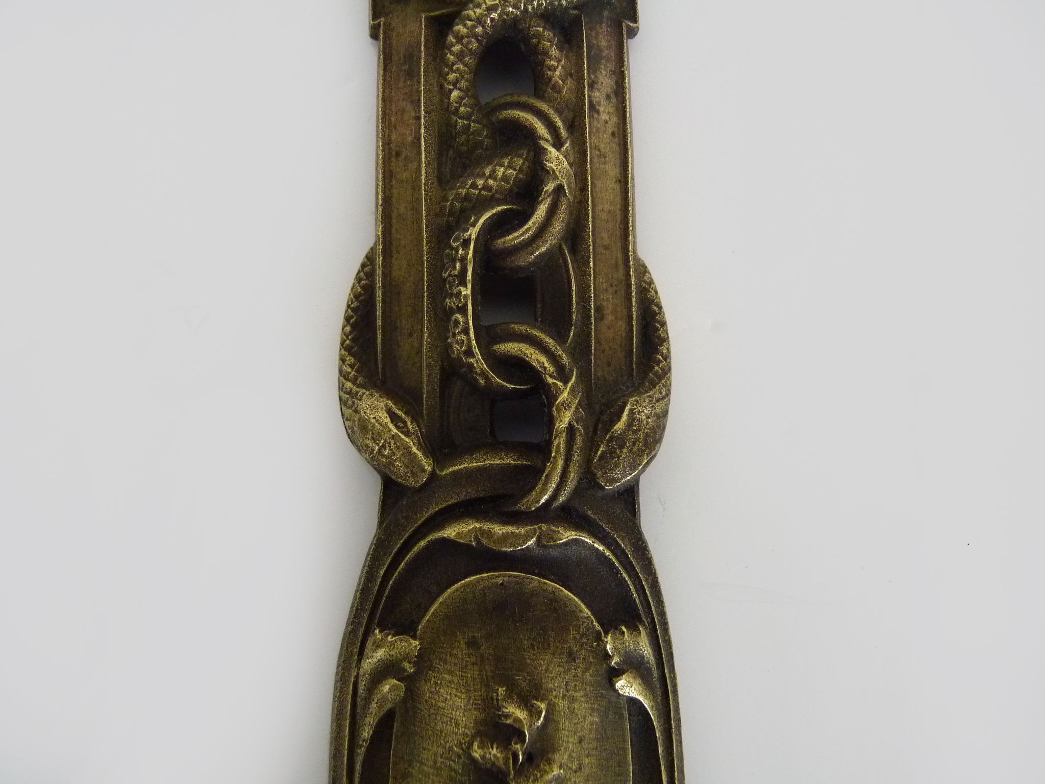 Paire de devanture de pharmacie, médecin, caducées médecine bronze. Début XXème