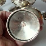 6 Art Deco wine or sherry glasses made of electro silver plated brass