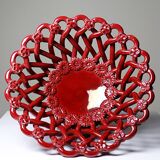 Small woven red ceramic bowl, vintage 70s-90s Pichon Uzès.