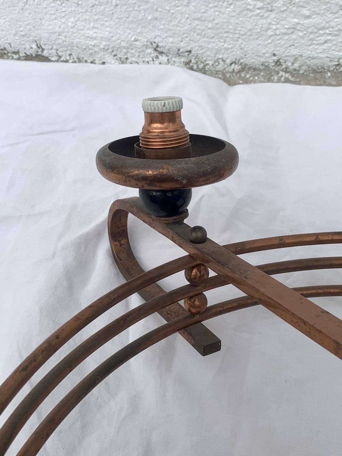 Bronze chandelier 5 lights 1950/1960