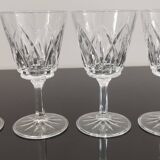 Set de 4 verres à pied à eau en cristal ciselé vintage