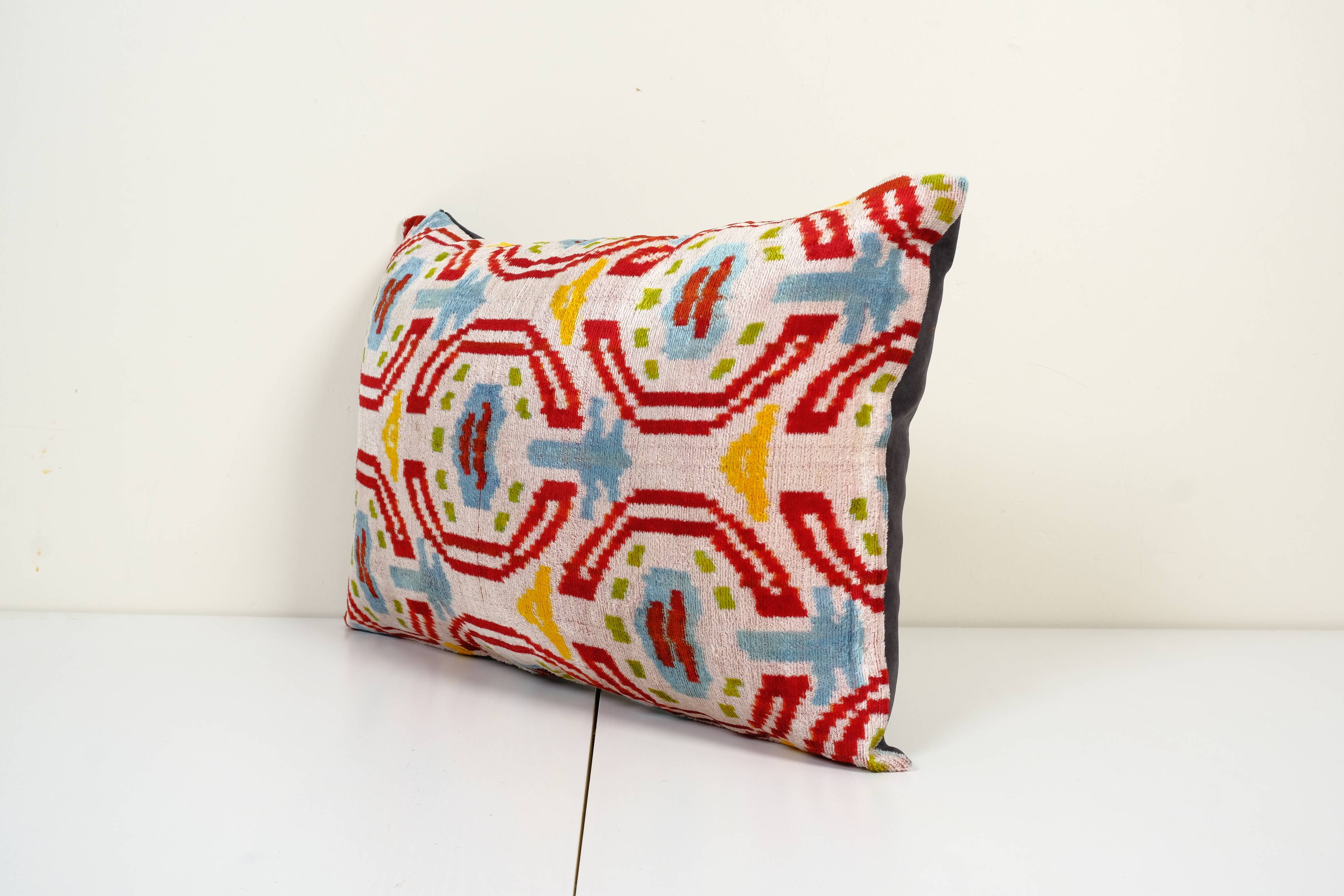 Ikat velvet pillow