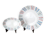 Two vintage plates Digoin Sarreguemines model Cortot from the 1950s (Round + Oval)